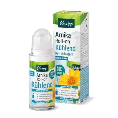 Abbildung von Kneipp Arnika Roll on Kühlend Massageroller lindert Verspannungen und Schmerzen im Nacken in Schultern, Rücken, Muskeln ideales Entspannungs Eisgel für Sport Arbeit Dank Sofort Kühleffekt 50ml