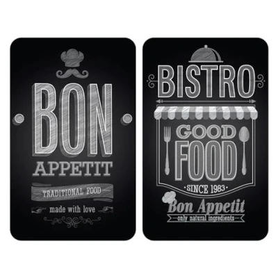 Abbildung von WENKO Herd Abdeckplatte &quot;Bon Appetit&quot;, (Set, 2 tlg.), rutschfesten Spezialfüße