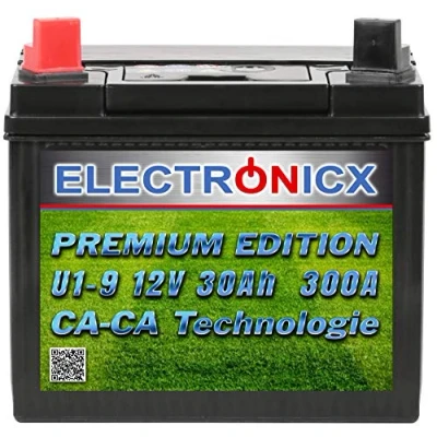 Abbildung von Rasentraktor Batterie 30Ah Akku Rasenmäher und Aufsitzrasenmäher Starterbatterie für Rasenmähertraktor Plus Pohl Links 12 Volt Batterien U9