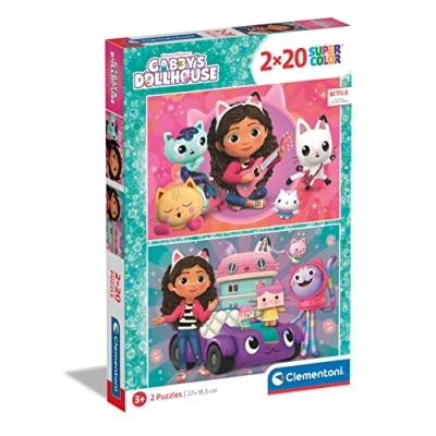 Abbildung von Clementoni DreamWorks Gabby&#039;s Dollhouse 2 Puzzle mit 20 Teilen für Kinder ab 3 Jahren, Buntes Kinderpuzzle besonderer Leuchtkraft, 24802 von