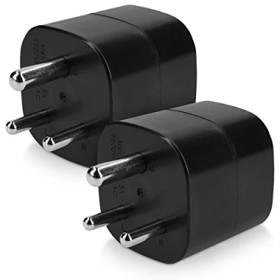 Abbildung von kwmobile 2x Reiseadapter Indien Typ D Schuko zu Steckdose Stromadapter, 6,50 cm