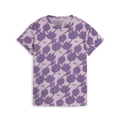 Abbildung von Puma ESS Blossom Tshirt print für Kinder, Größe: 164, Grape mist aop