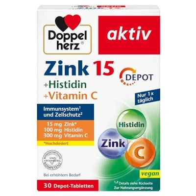 Abbildung von Doppelherz aktiv Zink + Histidin Vitamin C Depot 30 St