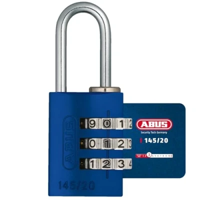 Abbildung von ABUS Zahlenschloss 145/20 Blau Kofferschloss, Spindschloss u. v. m. Aluminium Vorhängeschloss individuell einstellbarer Zahlencode Sicherheitslevel 3