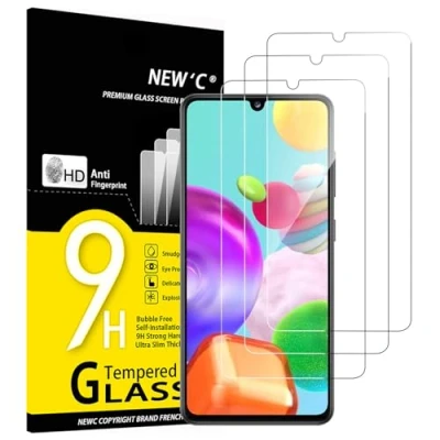 Abbildung von NEW&#039;C 3 Stück, Panzer Schutz Glas für Samsung Galaxy A41, Frei von Kratzern, 9H Härte, HD Displayschutzfolie, 0.33mm Ultra klar, Ultrabeständig