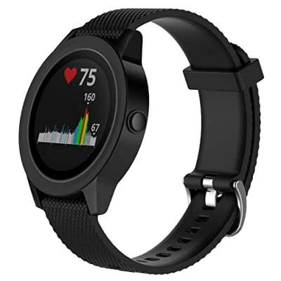 Abbildung von INF Armband Kompatibel mit Garmin Vivoactive 3 / Vivomove/Vivomove HR, 20mm Weiche Silikon Ersatzarmband für Music/Forerunner 245/645 Music, Schwarz