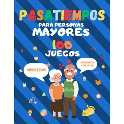 Abbildung von Pasatiempos para personas mayores: 100 juegos divertidos diferentes y en color.