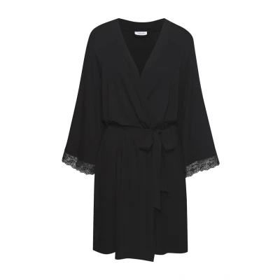 Abbildung von Vivance Dreams Kimono, Midilänge, Viskose, Kimono Kragen, Gürtel, mit Spitze am Ärmelsaum