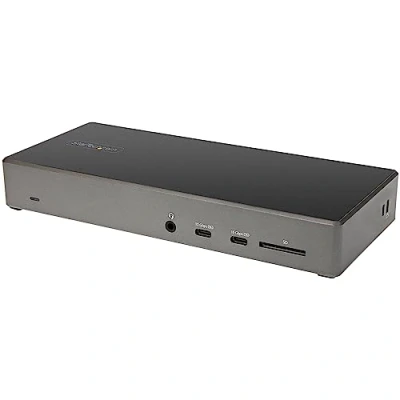 Abbildung von StarTech.com USB C Dock (DK31C2DHSPDUE) Dreifache 4K Monitor Typ Dockingstation 100W Power Delivery DP 1.4 Alt Mode &amp; DSC, 2x DisplayPort / HDMI 2.0 6x (2x 10Gbps) Windows/Chrome