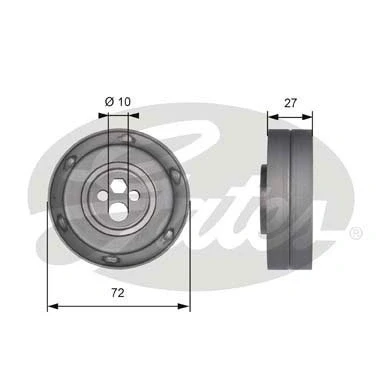 Abbildung von GATES T41216 Spannrolle, Zahnriemen Tru Power AUDI: 80 B4 Limousine, A8 D2, Cabriolet