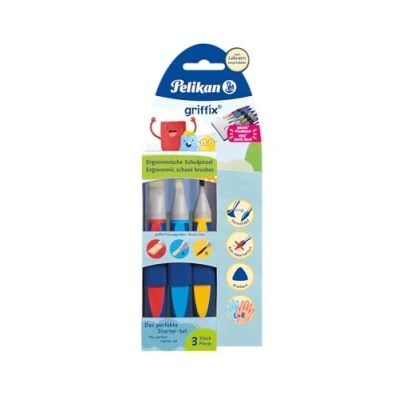 Abbildung von Pelikan Malpinsel griffix® Pinselset für die Schule mit Pinselband 3er Set, (3er Set)