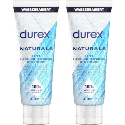 Abbildung von durex Gleitgel Naturals Extra Feuchtigkeitsspendend 2 x 100ml, Spar Pack, tlg., aus 100% natürlichen Inhaltsstoffen