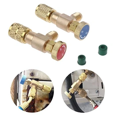 Abbildung von 2 Stück Kältefüller Sicherheitsventil Schnellkupplung Klimaanlage R410A R22 Adapter