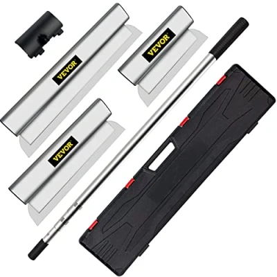Abbildung von VEVOR Dekorspachtel Set 25 cm / 40 cm/ 60 Breitspachtel, 0,89 2 m Klingenlänge Trockenbau Flächenspachtel, 0,5 mm Klingenstärke Fassadenspachtel aus Edelstahl, ergonomischer Griff Gipserspachtel