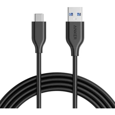 Abbildung von Anker Powerline 180cm USB auf C 3.0 Kabel, mit 56k Ohm Pull Up Widerstand für Type Geräte: iPhone 16/15, Galaxy Note 20/Note 10/S10+/S10, Huawei, LG V30, Smartphone usw. (Schwarz)