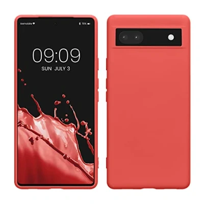 Abbildung von kwmobile Hülle kompatibel mit Google Pixel 6a gummierte TPU Silikon Handyhülle Schutzhülle für kabelloses Laden Case in Dolce Vita