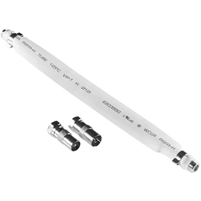 Abbildung von Poppstar SAT Fensterdurchführung Kabel flach Kabel, (21.5 cm), 21,5cm Durchführung 2mm ultra flach, Kupplungen 2x F Stecker, weiß