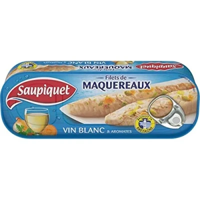 Abbildung von Saupiquet Makrelenfilets Weißer Wein &amp; Herb 176G (Set 5)