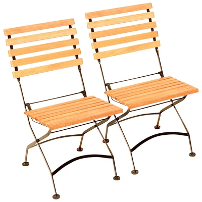 Abbildung von MERXX Gartenstuhl, (Set), 2 St., 2er Set, Eukalyptus, klappbar, schwarz