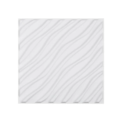 Abbildung von VEVOR 3D Wandpaneele 12er Set Wandverkleidung 50x50cm PVC 2,97m² Wellen Mattweiß