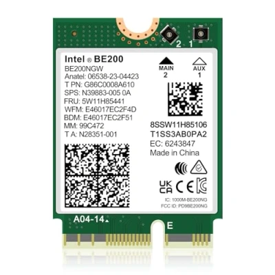 Abbildung von WiFi 7 Wireless Card Intel BE200 NGW, Bluetooth 5.4, 5800Mbps M.2/NGFF Network Support Windows 10/11 (64bit), Linux, Not AMD. Ideal for WiFi7/WiFi6E/WiFi6/WiFi5 Router and AP