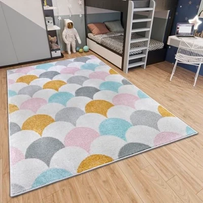 Abbildung von Hanse Home Adventures Kinderteppich Modernes Muster, Teppich Junge Mädchen für Kinderzimmer, Spielzimmer, Jugendzimmer, Wohnzimmer Creme Bunt, 160x235cm