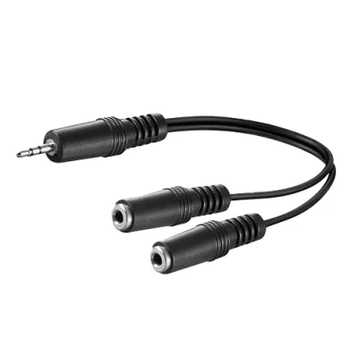 Abbildung von Goobay 50465, 3.5mm, Männlich, 2 x Weiblich, 0,2 m, Schwarz