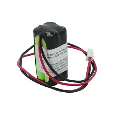 Abbildung von AccuCell Notleuchtenakku NiMH 4,8V 600mAh F2x2 Micro AAA mit Kabel und Stecker