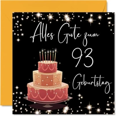 Abbildung von 93. Geburtstagskarte für Frauen Elegant Stilvoll Alles Gute zum Geburtstagskarten 93 Jährige Frau Mama Urgroßmutter Oma, 145mm Dreiundneunzig Geburtstag Grußkarten