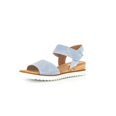 Abbildung von Gabor Damen Keilsandalen, Frauen Sandalen,Moderate Mehrweite (G),Sommerschuhe,Freizeitschuhe,offene Schuhe,Lagune(Kork/offwh),39 EU / 6 UK