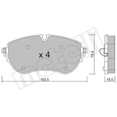 Abbildung von METELLI 22 1172 0 Bremsbelagsatz für Verschleißwarnanzeiger vorbereitet VOLKSWAGEN: Amarok Pickup, Pritsche / Fahrgestell