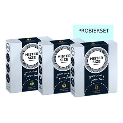 Abbildung von Mister Size «Probierpack M» (49mm, 53mm, 57mm) Maßkondome (9 Kondome) 9 St