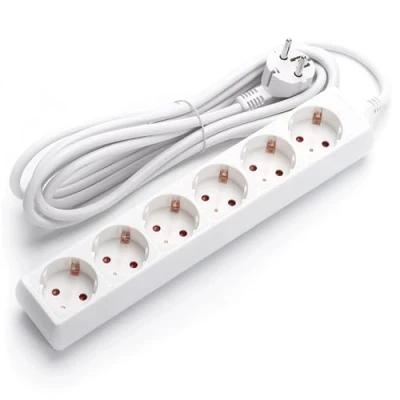 Abbildung von Blendend Deutsche 6 Fach Steckdosenleiste ohne Schalter 3m 3G 1,5mm² weiß