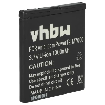 Abbildung von vhbw Li Ion Akku 1000mAh (3.7V) kompatibel mit Handy Telefon Smartphone Audioline Amplicom Powertel M6700, M6700L Ersatz für CM504442APR.