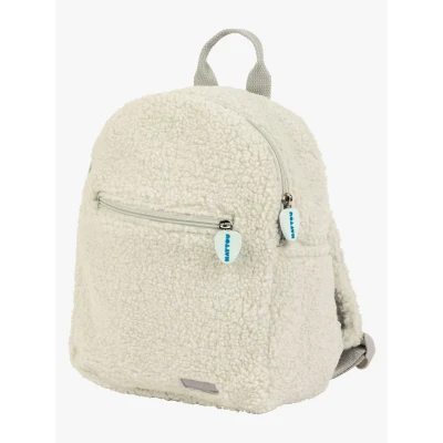 Abbildung von Nattou Rucksack aus weichem Teddy Stoff, Kleiner mit Reißverschluss und spierlerischen Elementen für Kleinkinder, Ca. 23 cm, Lapidou, Polyester, Ecru