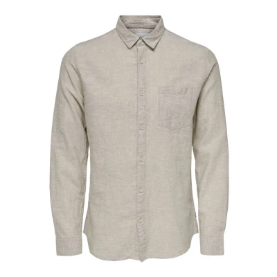 Abbildung von Only &amp; Sons Onscaiden Solid Shirt Hemd, Herren, Größe: XXL, Beige