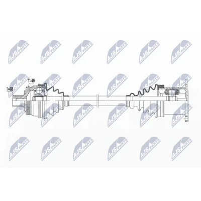 Abbildung von NTY NPW AU 019 Antriebswelle Vorderachse 619 AUDI: A4 B7 Avant, B6 B6/B7 Cabrio, SEAT: Exeo ST