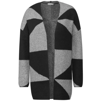 Abbildung von Cecil Gemusterte Strickjacke, Damen, Größe: Medium, Schwarz