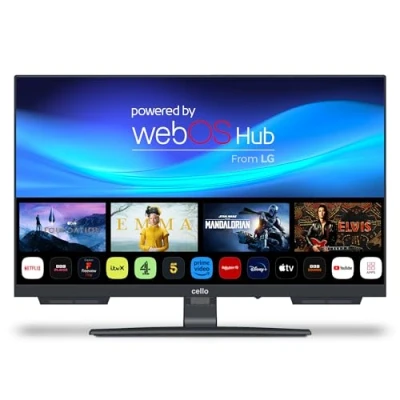 Abbildung von Cello C2424WSH 24&quot; Zoll SMART rahmenloser TV Triple Tuner (DVB C/ S2/ T2) Bluetooth WebOS by LG Pitch Perfect Lautsprecher Disney+ Netflix Ideal für kleine Räume [2024]