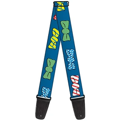 Abbildung von Buckle Down Gitarrengurt Bowties Blue Multi Color 5,1 cm breit
