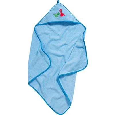 Abbildung von Playshoes Kinder Frottee Kapuzen Handtuch, praktisches Kapuzentuch für Jungen, mit Dinosaurier Stickung