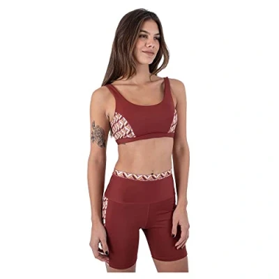 Abbildung von Hurley Damen City Block Scoop Neck Sports BH Tshirt, Chili, M