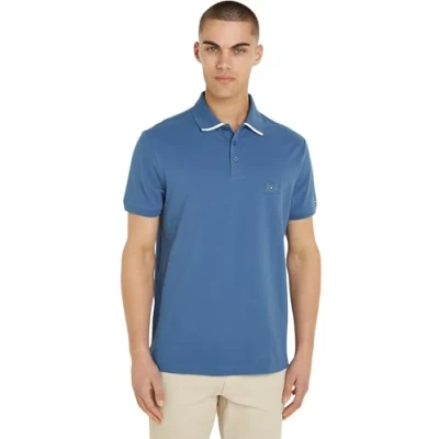 Abbildung von Tommy Hilfiger Herren Poloshirt Kurzarm Regular Fit, Blau (Blue Coast), S