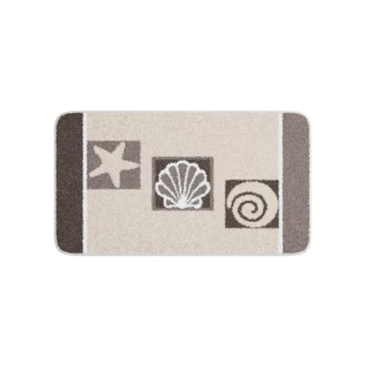 Abbildung von Grund Badematte &quot;Aquatica&quot;, Höhe 17 mm, rutschhemmend beschichtet, fußbodenheizungsgeeignet, pflegeleichte mit Muschel Design