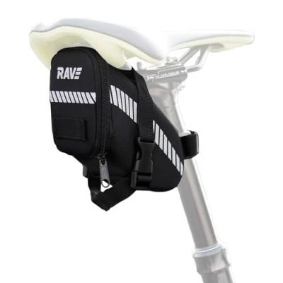 Abbildung von RAVE Fahrrad Satteltasche Strap M Werkzeuglose Montage Fahrradtasche Fahrradtasche, Satteltaschen für Fahrrad, Satteltasche, Wasserdicht
