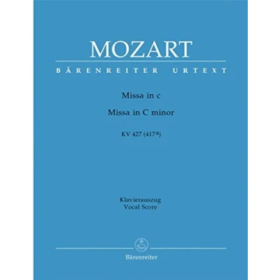 Abbildung von Messe c Moll KV 427 (417a). Klavierauszug, Urtextausgabe. BÄRENREITER URTEXT