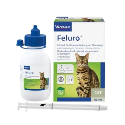 Abbildung von Virbac Feluro 60 ml Ergänzungsfuttermittel Für Katzen Zur Unterstützung der Gesunderhaltung Harnwege die Zellgesundheit bei oxidativem Stress Orale Suspension