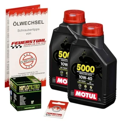 Abbildung von Öl &amp; Ölfilter für Honda VT 125 C/C2 Shadow, 1999 2000 (JC29) / Ölwechsel Set/Motul 10W 40 Motoröl + HiFlo Filter Dichtring(e)
