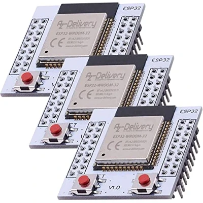 Abbildung von AZDelivery 3 x ESP32 WLAN WiFi Modul mit gratis Adapterplatte kompatibel Arduino und Mikrocontroller inklusive E Book!