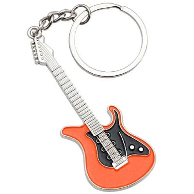 Abbildung von keepdrum E Gitarre Schlüsselanhänger aus Metall Orange